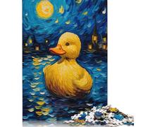 Jigsaws Puzzle for Adults The Starry Night Duck 1000 Piece Wood Jigsaw Puzzles for Kids Age 12 Years Up Challenging Game 1000pcs (75x50cm)