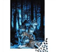 Jigsaws Puzzle for Adults Wolves in The Forest with 1000 Piece Jigsaw Puzzles Wooden Jigsaw for Age 18 Years Up Challenging Game 1000pcs (75x50cm)