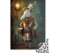Jigsaws Puzzle for Adults Zebra Traveler Art 1000 Piece Jigsaw Puzzles Paper Jigsaw for Age 18 Years Up Challenging Game 1000pcs (38x26cm)