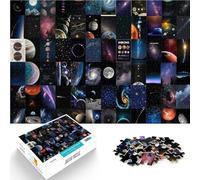 Jigsaws Puzzles 1000 Piece For Adults teenagers “Astronomy mosaic” Made of wood，for age 14+ Toy Wall Decor Artists' Collection, Fine Arts。size：50x75cm/14.96x20.47inch