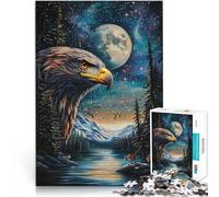 Jigsaws Puzzles 1000 Piece For Adults teenagers Color painting eagle Made of cardboard,for age 14+ family fun games A work of art。size:38x52cm/14.96x20.47inch