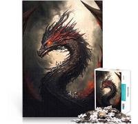 Jigsaws Puzzles 1000 Piece For Adults teenagers Dragon portrait Made of cardboard,Suitable for ages 14 and up Vacation at home: killing time Funny gift。size:38x52cm/14.96x20.47inch
