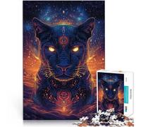 Jigsaws Puzzles 1000 Piece For Adults teenagers Fantasy Black Panther Art Made of cardboard，for ages 14 and over Stress Relief Great gifts and toys 。size：38x52cm/14.96x20.47inch