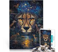 Jigsaws Puzzles 1000 Piece For Adults teenagers Fantasy Cheetah Made of cardboard Suitable for ages 14 and up Each piece is unique - Fun and challenging game for the whole ideas。