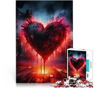 Jigsaws Puzzles 1000 Piece For Adults teenagers fiery heart Made of cardboard，for and 14 years and over with completely interconnected pieces of random shape Family Fun Gift。size：26x38cm