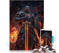 Jigsaws Puzzles 1000 Piece For Adults teenagers Medieval Knight Poster Made of cardboard Suitable for ages 14 and up Challenge Toy Unique Home Decorations and Gifts。size：26x38cm/10.24x14.96inch