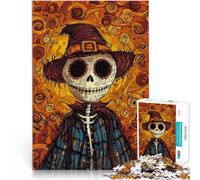 Jigsaws Puzzles 1000 Piece For Adults teenagers Scarecrow Day of the Dead Made of wood Suitable for ages 14 and up Educational toys Christmas game Gifts 。size:50x75cm/19.68x29.52inch