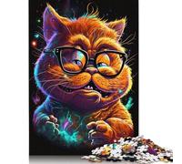 Jigsaws Puzzles 1000 Pieces Adult Puzzle Cosmic Garfield Wearing Glasses Puzzles Jigsaws Art Diy Game Gift Toy Family Game 1000pcs (75x50cm)