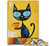 Jigsaws Puzzles 1000 Pieces for Adults Gifts Abstract Art Black Cat for Age 14+ Challenging To Complete But Fun And Humorous Great Gifts And Toys 26x38cm