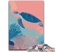 Jigsaws Puzzles 1000 Pieces for Adults Gifts Abstract Turtle Jigsaw,Vibrant And Unique Design Relaxing & Challenging Puzzle Experience (38x26cm)