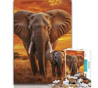 Jigsaws Puzzles 1000 Pieces for Adults Gifts African Elephant,family Fun Games Fun at Home Activities,Birthday Present,Travel Gifts (75x50cm)