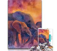 Jigsaws Puzzles 1000 Pieces for Adults Gifts African Elephants,Family Game Stress Reliever Difficult Challenge Enhance Love between Couples (38x26cm)