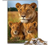 Jigsaws Puzzles 1000 Pieces for Adults Gifts African Lion Family, Games Toys Gift Unique Birthday And Gifts for And Age 14 Years Up (size 50x75cm)
