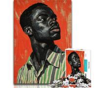 Jigsaws Puzzles 1000 Pieces for Adults Gifts African Man,Vibrant And Unique Design Relaxing & Challenging Puzzle Experience (38x26cm)
