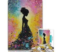 Jigsaws Puzzles 1000 Pieces for Adults Gifts African Woman,Family Game Stress Reliever Difficult Challenge Enhance Love between Couples 38x26cm