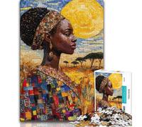 Jigsaws Puzzles 1000 Pieces for Adults Gifts African Woman,Vibrant And Unique Design Relaxing & Challenging Puzzle Experience (75x50cm)