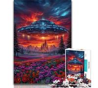 Jigsaws Puzzles 1000 Pieces for Adults Gifts Alien UFO,Help The Brain Exercise Addictive Toys to Cultivate Patience Wall Decoration 75x50cm
