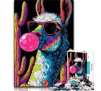 Jigsaws Puzzles 1000 Pieces for Adults Gifts Alpaca Art 1000 Piece Jigsaw,Stress Reliever Difficult Challenge Suitable for Desktop Decoration (size 75x50cm)