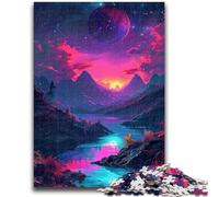Jigsaws Puzzles 1000 Pieces for Adults Gifts Amazing Neon Fantasy Nature Teenager Puzzles,Quiz Game Wall Decoration Unique Birthday And Xmas Gifts (26x38cm)