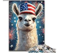 Jigsaws Puzzles 1000 Pieces for Adults Gifts American Flag Alpaca, for 14+ Challenging Game As A Gift for The Whole Family And Friends (size 50x75cm)
