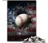 Jigsaws Puzzles 1000 Pieces for Adults Gifts American Flag Baseball, Stress Relief with Fully Interlocking Randomly Shaped Pieces for And 14 Years Old (size 50x75cm)