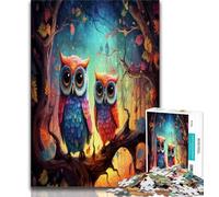 Jigsaws Puzzles 1000 Pieces for Adults Gifts Animal Art Owl Teenager Jigsaw,Staycation Kill Time with Fully Interlocking Randomly Shaped Pieces (size 38x26cm)