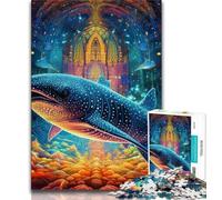 Jigsaws Puzzles 1000 Pieces for Adults Gifts Animal Colourful Whale Puzzles for Adults,Learning Educational Toys Family Games Unique Birthday And Gifts (size 75x50cm)
