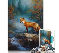 Jigsaws Puzzles 1000 Pieces for Adults Gifts Animal Fox 1000 Piece Jigsaw,Stress Reliever Difficult Challenge Suitable for Desktop Decoration (size 38x26cm)