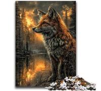 Jigsaws Puzzles 1000 Pieces for Adults Gifts Animal Fox Art for Age 14 Years And over Decompressing Intellectual Educational Toy Great Gift 26x38cm
