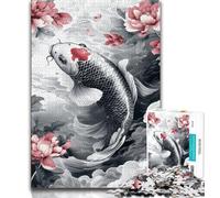Jigsaws Puzzles 1000 Pieces for Adults Gifts Animal Koi 1000 Piece Puzzle,Stress Reliever Staycation Kill Time Parent-child Interaction 75x50cm