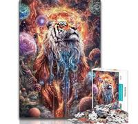 Jigsaws Puzzles 1000 Pieces for Adults Gifts Animal Tiger Art,Decompressing Intellectual Educational Toy Birthday Present,Gifts (38x26cm)