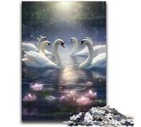 Jigsaws Puzzles 1000 Pieces for Adults Gifts Animal White Swan Puzzles for Adults,Stress Reliever Difficult Challenge Secret Santa Gifts (26x38cm)