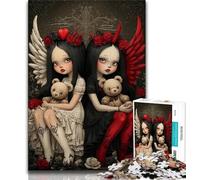 Jigsaws Puzzles 1000 Pieces for Adults Gifts Anime Evil Girl,Stress Reliever Difficult Challenge Every Piece Is Unique - Challenging Family Fun Game 38x26cm