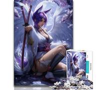 Jigsaws Puzzles 1000 Pieces for Adults Gifts Anime Fox Girl,Help The Brain Exercise Addictive Toys to Cultivate Patience Gift For Birthdays 38x26cm