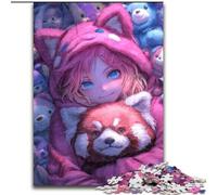 Jigsaws Puzzles 1000 Pieces for Adults Gifts Anime Red Panda Girl, Help The Brain Exercise Addictive Toys to Cultivate Patience Enhance Memory (Size 50x75cm)