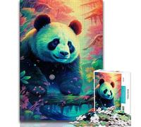 Jigsaws Puzzles 1000 Pieces for Adults Gifts Art Animal Panda,Challenging Game And Family Play with Fully Interlocking Randomly Shaped Pieces 75x50cm