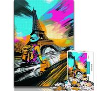 Jigsaws Puzzles 1000 Pieces for Adults Gifts Art Eiffel Tower Adult Jigsaw,Decompressing Intellectual Educational Toy Perfect Decoration 38x26cm