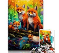 Jigsaws Puzzles 1000 Pieces for Adults Gifts Art Fox Teenager Jigsaw,Staycation Kill Time with Fully Interlocking Randomly Shaped Pieces (size 38x26cm)