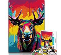 Jigsaws Puzzles 1000 Pieces for Adults Gifts Art Moose,Toys Educational Games Stress Relieving Unique Home Decor And Gifts 38X26CM