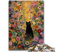Jigsaws Puzzles 1000 Pieces for Adults Gifts Artistic Abstract Black Cat Stress Reliever Staycation Kill Time Home Decoration Toys 50x75cm