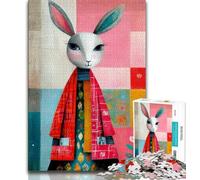 Jigsaws Puzzles 1000 Pieces for Adults Gifts Artistic Bunny Puzzles,Educational Games Home Decoration Suitable for Desktop Decoration (size 75x50cm)