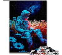 Jigsaws Puzzles 1000 Pieces for Adults Gifts Astronaut And Flower, for Educational Game Challenge Toy Unique Home Decor And Gifts (Size 26x38cm)