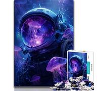 Jigsaws Puzzles 1000 Pieces for Adults Gifts Astronaut And Jellyfish Puzzles for Adults,Learning Educational Toys Family Games Unique Birthday And Gifts (size 38x26cm)