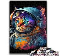 Jigsaws Puzzles 1000 Pieces for Adults Gifts Astronaut Cat for Age 14+ Challenging To Complete But Fun And Humorous Great Gifts And Toys 26x38cm