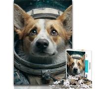 Jigsaws Puzzles 1000 Pieces for Adults Gifts Astronaut Corgi Teenager Jigsaw,Staycation Kill Time with Fully Interlocking Randomly Shaped Pieces (size 75x50cm)