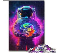 Jigsaws Puzzles 1000 Pieces for Adults Gifts Astronaut Holding The Earth, Games Toys Gift Unique Birthday And Gifts for And Age 14 Years Up (size 50x75cm)