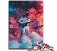 Jigsaws Puzzles 1000 Pieces for Adults Gifts Astronaut Playing Guitar Puzzles for Adults,Stress Reliever Difficult Challenge Secret Santa Gifts (26x38cm)