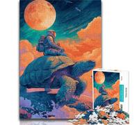 Jigsaws Puzzles 1000 Pieces for Adults Gifts Astronaut Riding A Turtle,Vibrant And Unique Design Relaxing & Challenging Puzzle Experience (75x50cm)