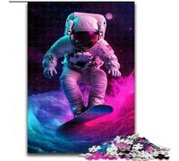 Jigsaws Puzzles 1000 Pieces for Adults Gifts Astronaut Surfing, Learning Educational Toys Family Games Unique Birthday And Gifts (Size 50x75cm)