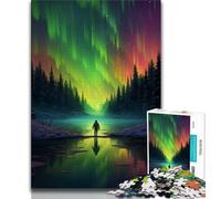 Jigsaws Puzzles 1000 Pieces for Adults Gifts Aurora in The Sky Teenager Jigsaw,Staycation Kill Time with Fully Interlocking Randomly Shaped Pieces (size 75x50cm)